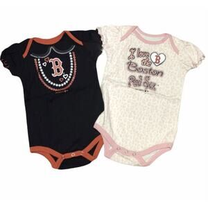 Red Sox Onesie Pink Red Navy 18m